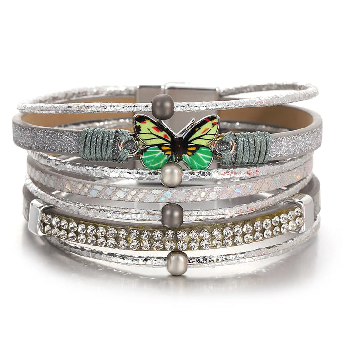 'Butterfly' Charm Cuff Bracelet - silver | charm bracelet | Allora Jade