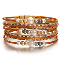 'Girinya' Pearl Beads Cuff Bracelet - orange - women's bracelet | Allora Jade