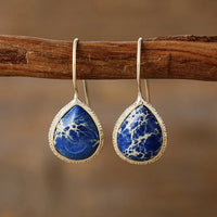 'Yuriyawi' Blue Jasper Earrings - Women's Drop Earrings - ALLORA JADE