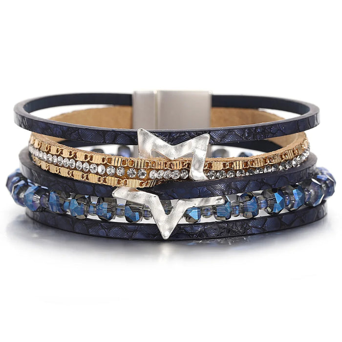 'Jiemba' Star Charm Cuff Bracelet - blue - women's bracelet | ALLORA JADE