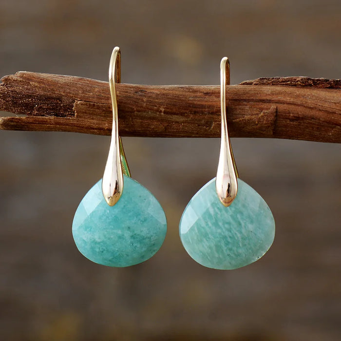Ritzy Dangle Drop Earrings - Women's Amazonite Earrings | Allora Jade