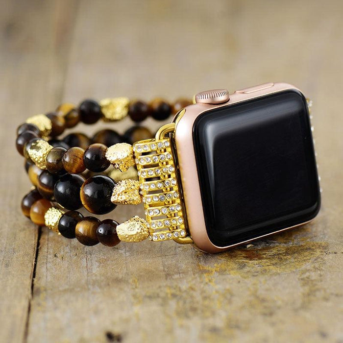 Black Beaded Apple Watch Bracelet Band for Iwatch, With Glass Beads and  Silver, Gold Accents by Kayliefrycreative 
