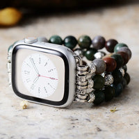 Indian Agate Stretchy Apple Watch Band - Allora Jade