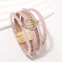 'Tree of Life' Beads Cuff Bracelet - pink - Allora Jade