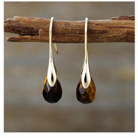 'Baygur' Tiger Eye Drop Earrings - ALLORA JADE