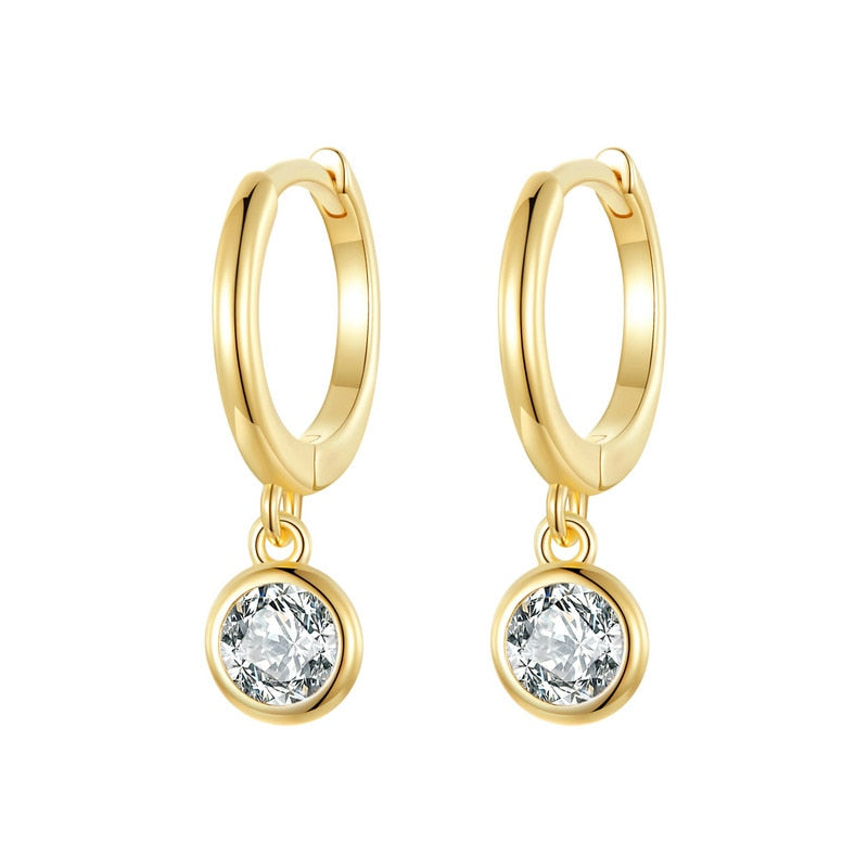 'Clear Drops' Gold plated Sterling Silver and CZ Earrings - Allora Jade