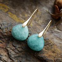 'Ritzy' Amazonite Stone Drop Earrings - Womens Earrings Crystal Earrings - Allora Jade