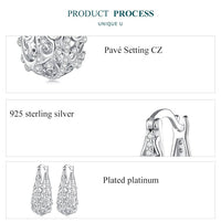 'Fancy Vines' CZ and Sterling Silver Hoop Earrings - Allora Jade