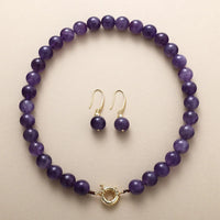 'Grace' Necklace Earrings Set - Amethyst | ALLORA JADE
