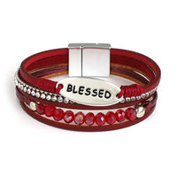 'Blessed' Charm Cuff Bracelet - red - Women's Bracelet - ALLORA JADE