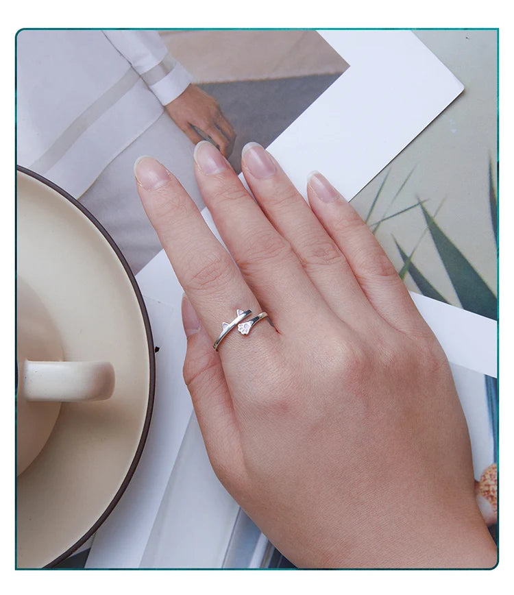 'Ears and Paw' Sterling Silver Ring | ALLORA JADE