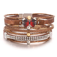 'Butterfly' Charm Cuff Bracelet - coffee | charm bracelet | Allora Jade