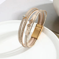 'Infinity' Charm and Rhinestones Cuff Bracelet - gold - Allora Jade