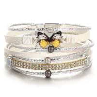 'Butterfly' Charm Cuff Bracelet - white | charm bracelet | Allora Jade