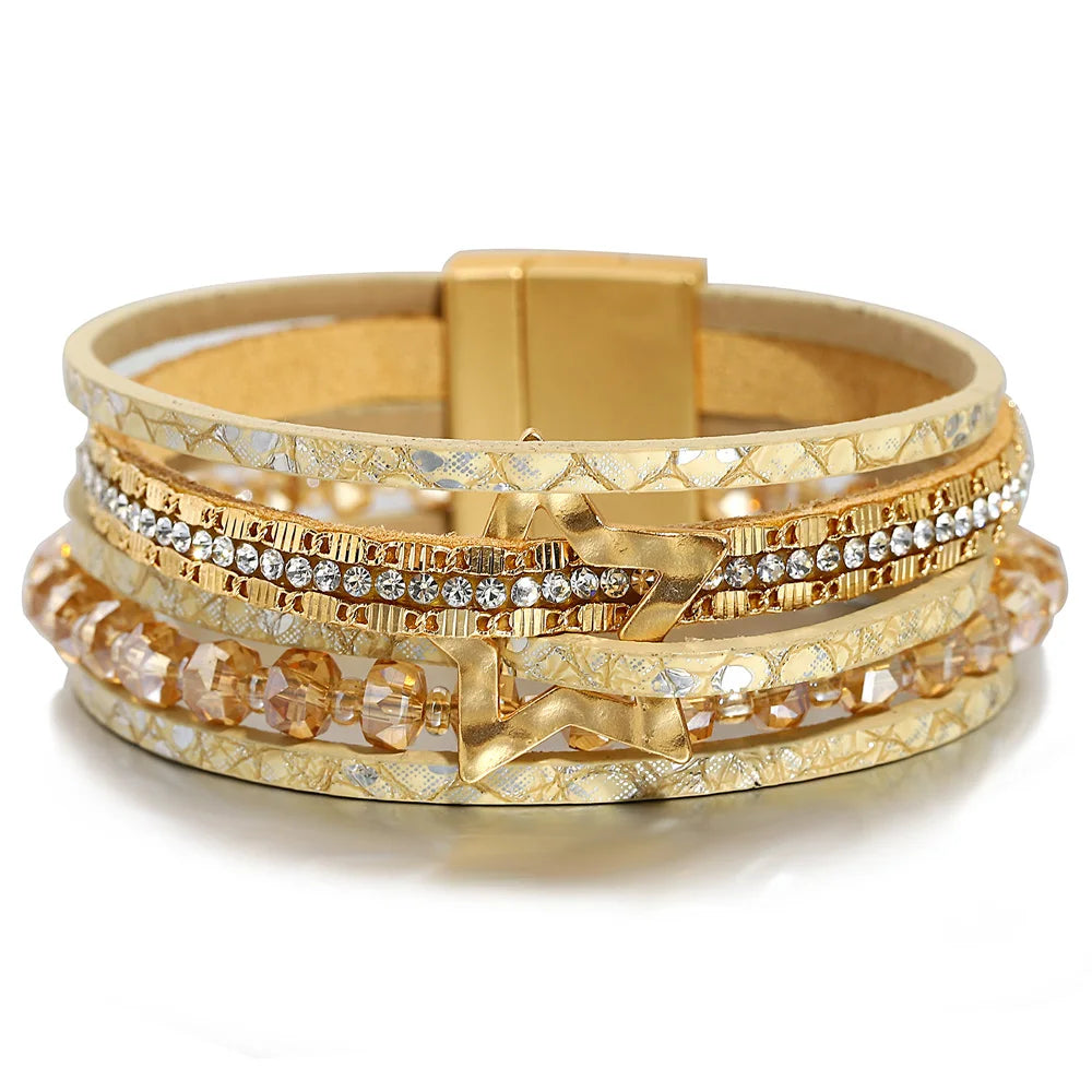 'Jiemba' Star Charm Cuff Bracelet - gold - women's bracelet | ALLORA JADE