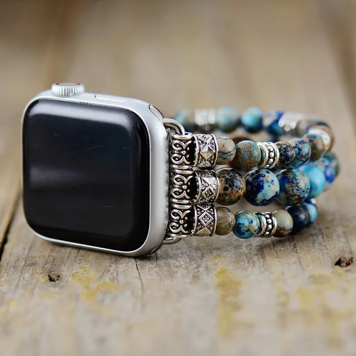 Blue Jasper Stretchy Apple Watch Band - Allora Jade