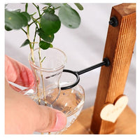 'Love Heart' Glass and Wood Hanging Pot Vase - Allora Jade