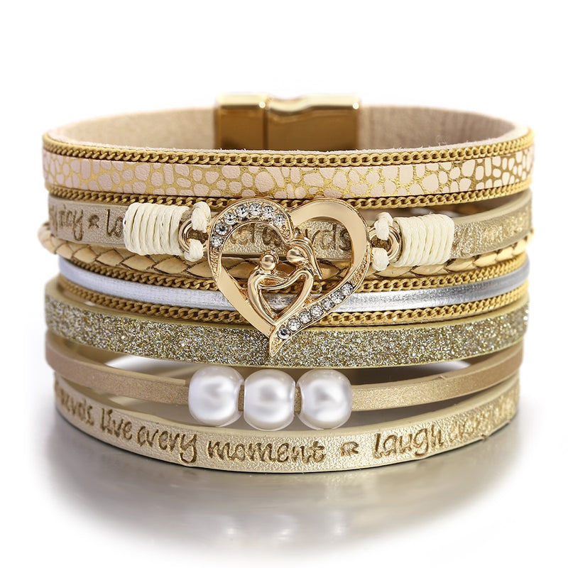 'Inspired Heart' Charm Cuff Bracelet | Allora Jade