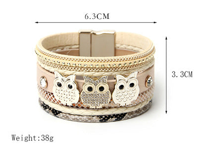 'Cute Owls' Cuff Bracelet | Allora Jade