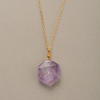 'Hexa' Light Purple Amethyst Pendant Necklace - Allora Jade