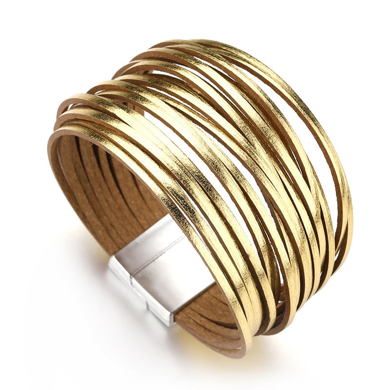 'Simple' Wide Cuff Bracelet | Magnetic Clasp Bracelet - Allora Jade