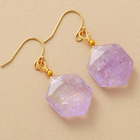 'Hexa' Light Purple Amethyst Drop Earrings - Allora Jade