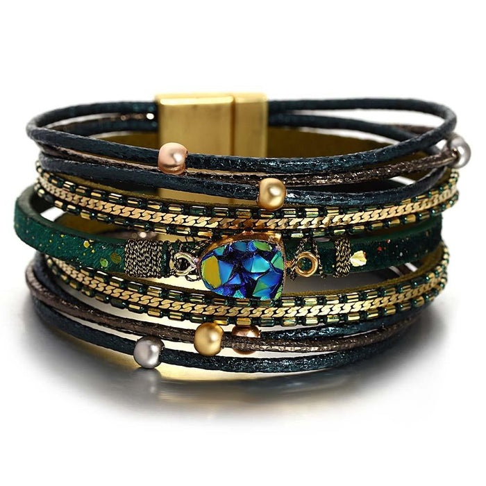 'Sky' Charm Cuff Bracelet - green - Womens Bracelets - Allora Jade