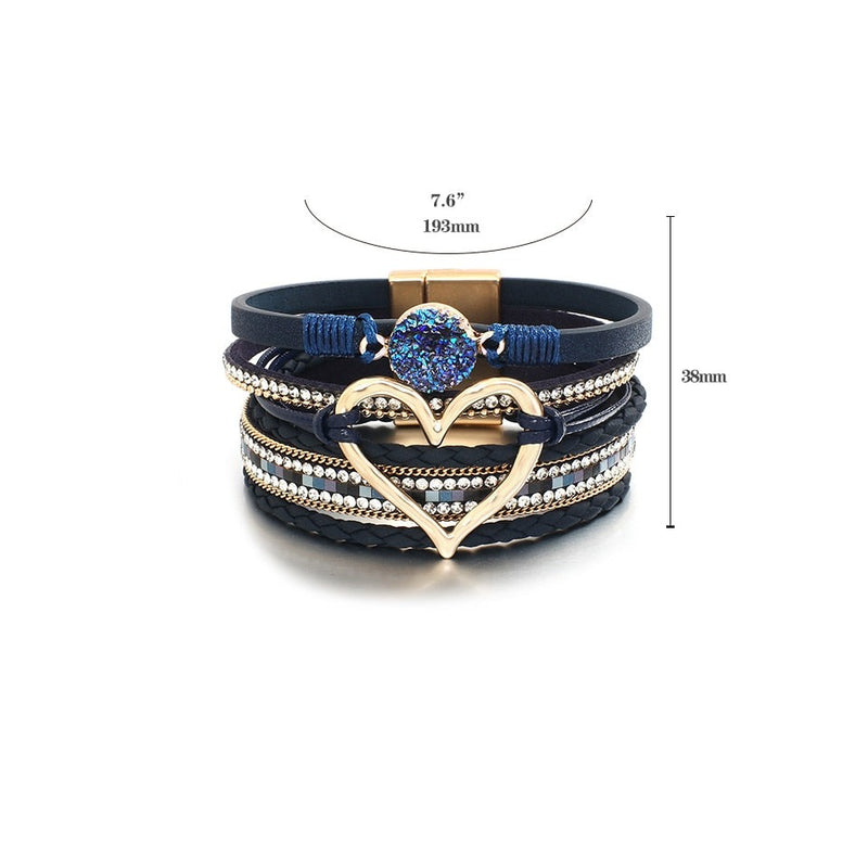 'Dalgu' Heart Charm Cuff Bracelet | Allora Jade