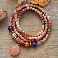 'Nyiwarri' Pink Jasper Beads Pendant Necklace | ALLORA JADE