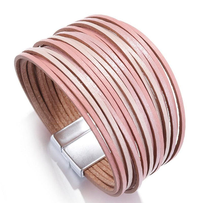 'Simple' Wide Cuff Bracelet - pink - Womens Bracelets - Allora Jade