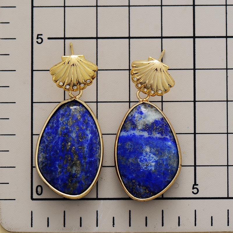 'Shells' Lapis Lazuli Drop Earrings | ALLORA JADE