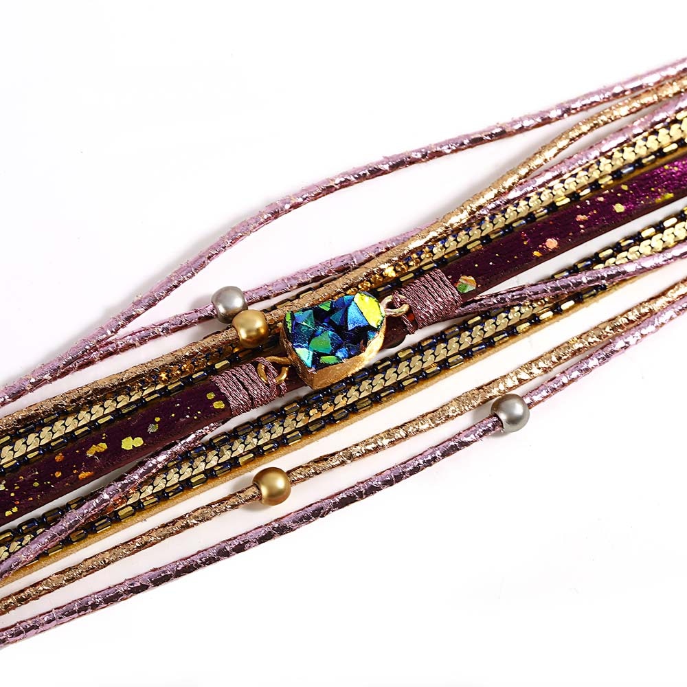'Sky' Blue Resin Charm Cuff Bracelet - purple | ALLORA JADE