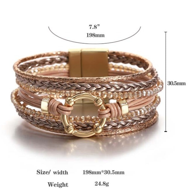 'Orana' Charm and Beads Cuff Bracelet | ALLORA JADE