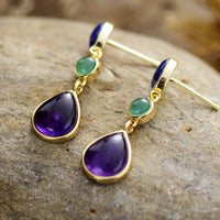 ‘Murriguwal’ Amethyst and Agate Dangle Earrings | ALLORA JADE