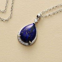 'Yuwin' Lapis Lazuli and Rhinestones Necklace - Allora Jade