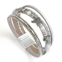 'Sea Life' Charm Cuff Bracelet - silver