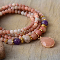 'Nyiwarri' Pink Jasper Beads Pendant Necklace | ALLORA JADE