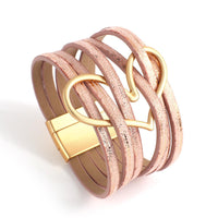 'Big Heart' Charm Cuff Bracelet - pink - Womens Bracelets - Allora Jade