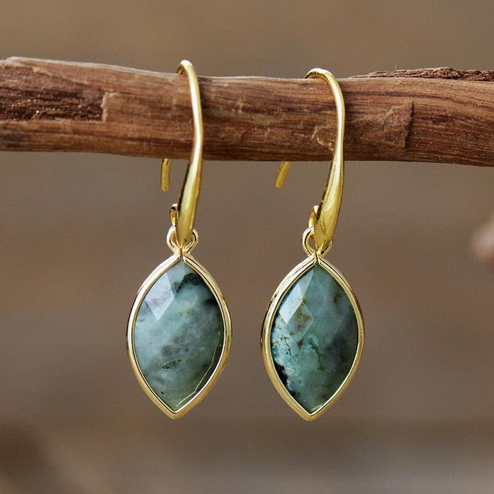 'Yiing' African Turquoise Drop Earrings - Womens Earrings Crystal Earrings - Allora Jade