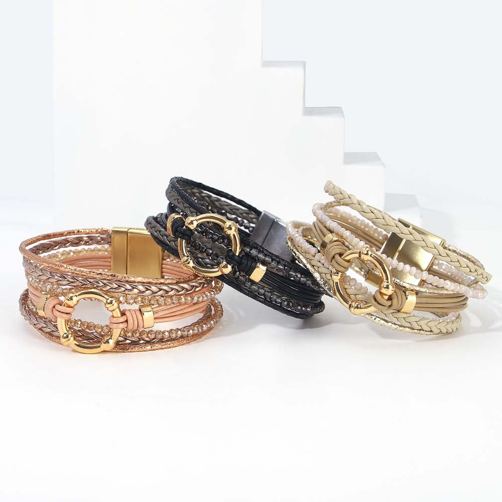 'Orana' Charm and Beads Cuff Bracelet | ALLORA JADE