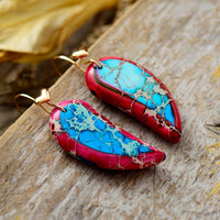 'Blue Heart' Jasper Drop Earrings - Womens Earrings Crystal Earrings - Allora Jade