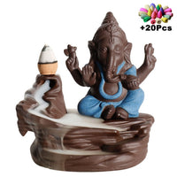 'Ganesha' Handmade Ceramic Backflow Incense Holder Burner - ALLORA JADE