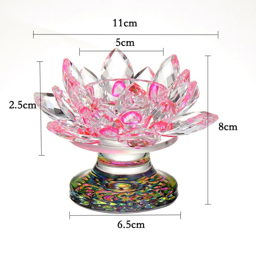 'Lotus' Flower Glass Candle Holder - Allora Jade