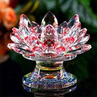 'Red Lotus' Flower Glass Candle Holder - Decor Ornaments - Allora Jade