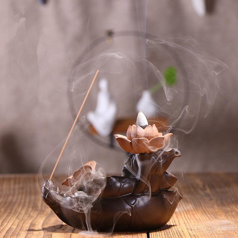 'Lotus Pond' Ceramic Incense Holder - Decor Incense Holder - Allora Jade