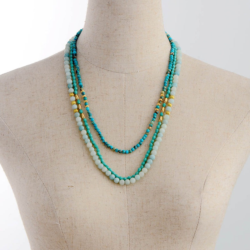 'Garrabari' Amazonite, Jasper & Agate Multilayered Necklace | Allora Jade