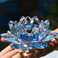 'Blue Lotus' Flower Glass Ornament - Decor Ornaments - Allora Jade