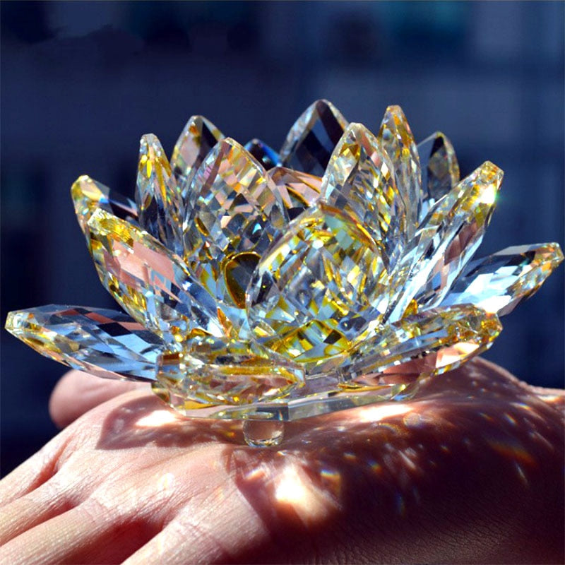 'Yellow Lotus' Flower Glass Ornament - Allora Jade