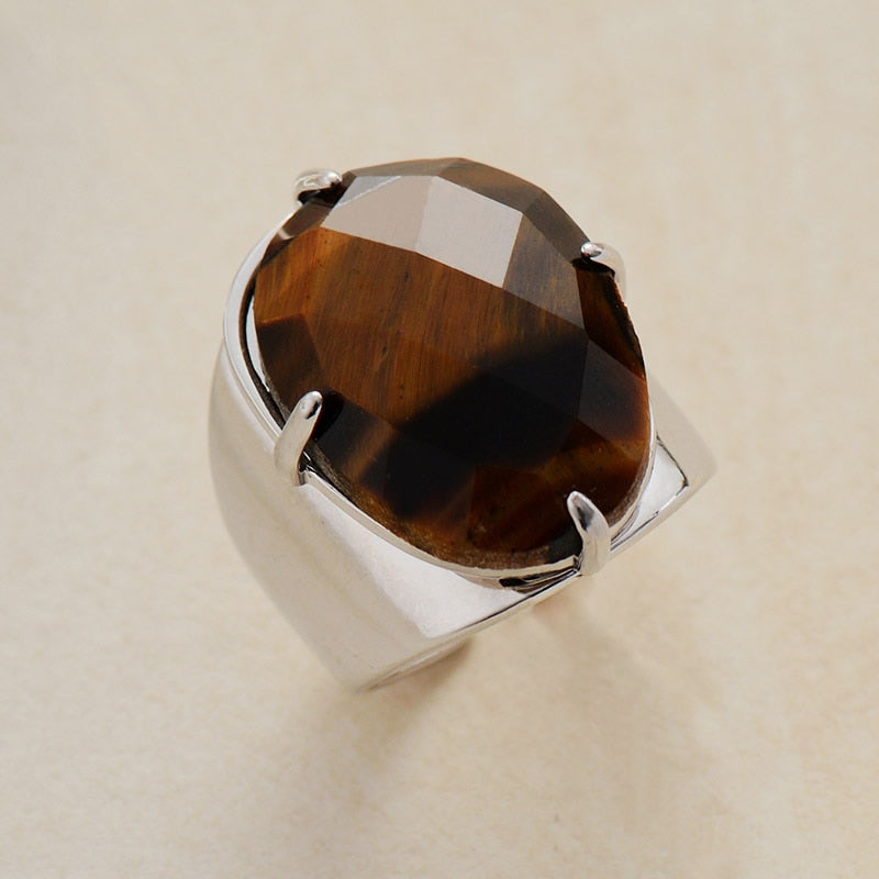 Natural Tiger's Eye Statement Ring - Allora Jade