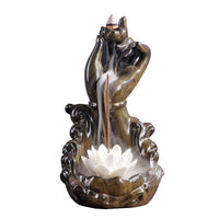 'Blessing Lotus' Ceramic Incense Holder - Decor Incense Holder - Allora Jade